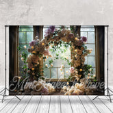 Aperturee - Light Color Rose Arch Light Window Flower Backdrop